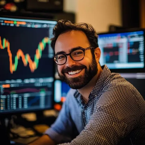 Retrato sonriente de analista financiero